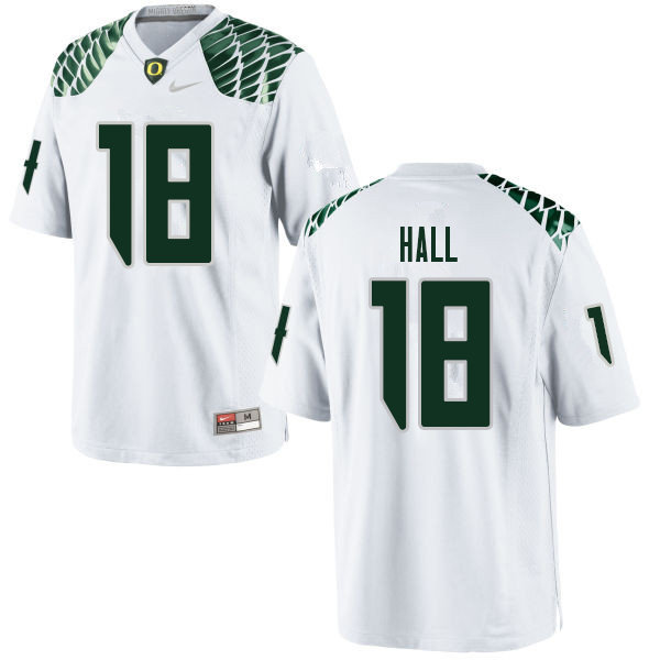 Men #18 Jalen Hall Oregn Ducks College Football Jerseys Sale-White